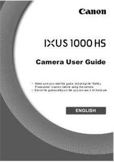 Canon Digital Ixus 1000 HS manual. Camera Instructions.